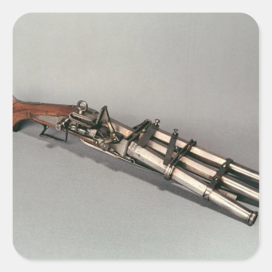 Sticker Carré Pistol à trois barils (Devant)