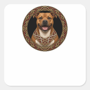 Sticker Carré Pit Bull Nœud Celtique