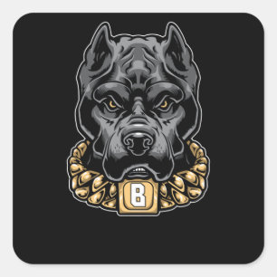 Sticker Carré Pitbull