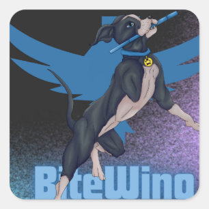 Sticker Carré Pitbull à trois pattes