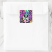 Sticker Carré Pitbull Dog Pop Art (Sac)