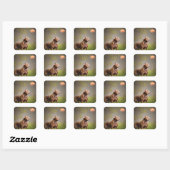 Sticker Carré Pitbull marron (Feuille)