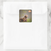 Sticker Carré Pitbull marron (Sac)