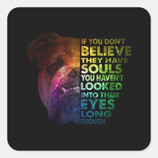 Sticker Carré Pitbull regarda Dans Leurs Yeux Assez Longs Chiens (Devant)