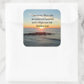 STICKER CARRÉ PITTORESQUE MATTHEW 11"28 SCRIPTURE VERSE (Sac)
