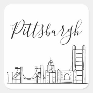 Sticker Carré Pittsburgh Skyline