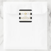 Sticker Carré PixDezines black+white stripes mitzvah ajouter (Sac)
