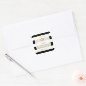 Sticker Carré PixDezines black+white stripes mitzvah ajouter (Enveloppe)