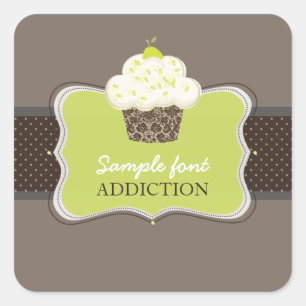 Sticker Carré PixDezines couleurs diy, gâteau citron vert