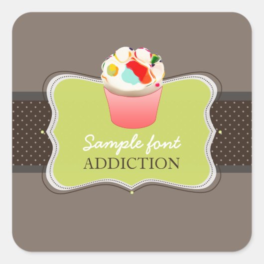 Sticker Carré PixDezines do-it-yourself couleurs, cupcake de la  (Devant)