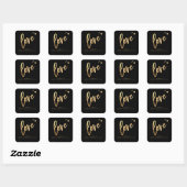 Sticker Carré PixDezines faux or/amour ébloui (Feuille)