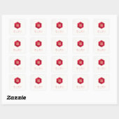 Sticker Carré PixDezines Honeycomb chinois Double appiness (Feuille)