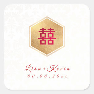 Sticker Carré PixDezines Honeycomb chinois Double appiness