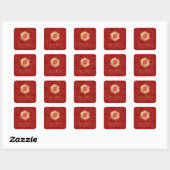Sticker Carré PixDezines Honeycomb chinois Double appiness (Feuille)