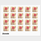 Sticker Carré PixDezines Honeycomb chinois double bonheur (Feuille)