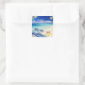 Sticker Carré PixDezines Hula Wave/Plumeria/Starfish (Sac)