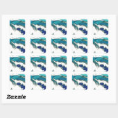 Sticker Carré PixDezines konen uehara vagues océaniques, 上 原 (Feuille)