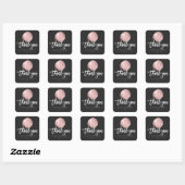 Sticker Carré PixDezines Monogram Faux Rose Gold Foil, Merci (Feuille)