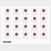 Sticker Carré PixDezines Monogramme Faux Assiette bleu (Feuille)