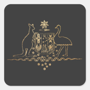 Sticker Carré PixDezines Monogramme Faux Gold Foil, Merci