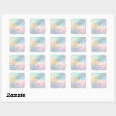 Sticker Carré PixDezines Monogramme Iridescente Aquarelle brossé (Feuille)