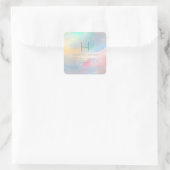 Sticker Carré PixDezines Monogramme Iridescente Aquarelle brossé (Sac)