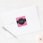 Sticker Carré PixDezines Rossi Damask/rose (Enveloppe)