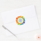 Sticker Carré PixDezines Sri Yantra/Chakra Clearing/Rainbow (Enveloppe)