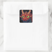 Sticker Carré Pixel Art de Red dragon (Sac)