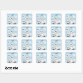 Sticker Carré Pixel de boule de neige (Feuille)