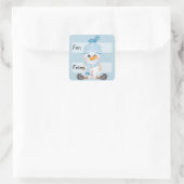 Sticker Carré Pixel de boule de neige (Sac)