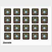 Sticker Carré Pixel Ghost Maze - Jeu Retro Inspiré Arcade (Feuille)