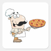 Sticker Carré Pizza Cook (Devant)