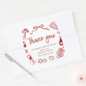 Sticker Carré Pizza dessinée à la main italienne Merci enterreme (Enveloppe)