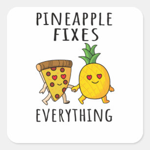 Sticker Carré Pizza Hawaii Pineapple Pizza Food