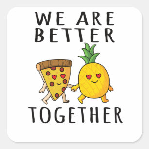 Sticker Carré Pizza Hawaii Pineapple Pizza Food