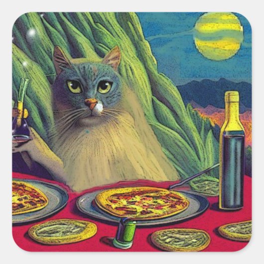 Sticker Carré Pizza Nip (Devant)
