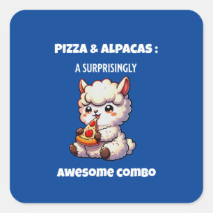 Sticker Carré Pizza (texte blanc)