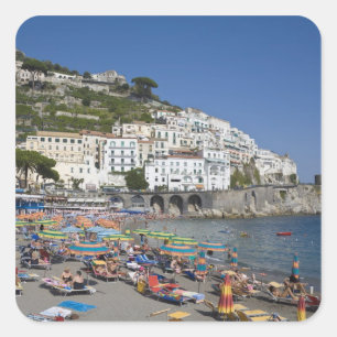 Sticker Carré Plage à Amalfi, Campanie, Italie