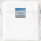 Sticker Carré Plage Bleu Mariage tropical Vagues océaniques côti (Sac)