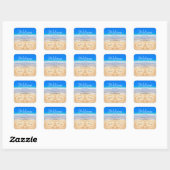 Sticker Carré Plage Coeurs de mariage dans le sable Welcome Keep (Feuille)