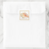 Sticker Carré Plage Damask Conch Shell Mariage Enveloppe Seals (Sac)