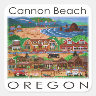 Sticker Carré Plage de Cannon ~ Oregon