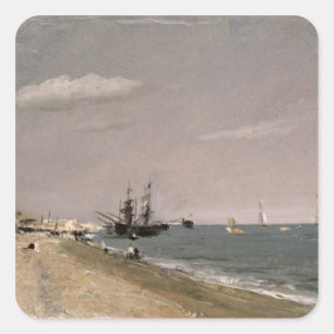 Sticker Carré Plage de John Constable   Brighton avec les