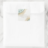 Sticker Carré Plage de sable de mer côtière Mariage nautique (Sac)