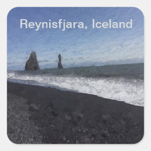 Sticker Carré Plage de sable noir, Islande