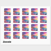Sticker Carré Plage Dreamy colorée (Feuille)