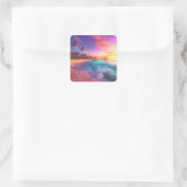 Sticker Carré Plage Dreamy colorée (Sac)