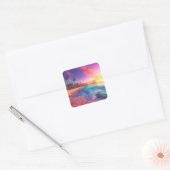 Sticker Carré Plage Dreamy colorée (Enveloppe)