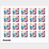 Sticker Carré "Plage isolée" (Feuille)